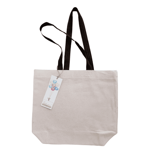 Canvas Tote Bag with Black Straps