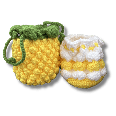 Crochet Pineapple Pouch Set